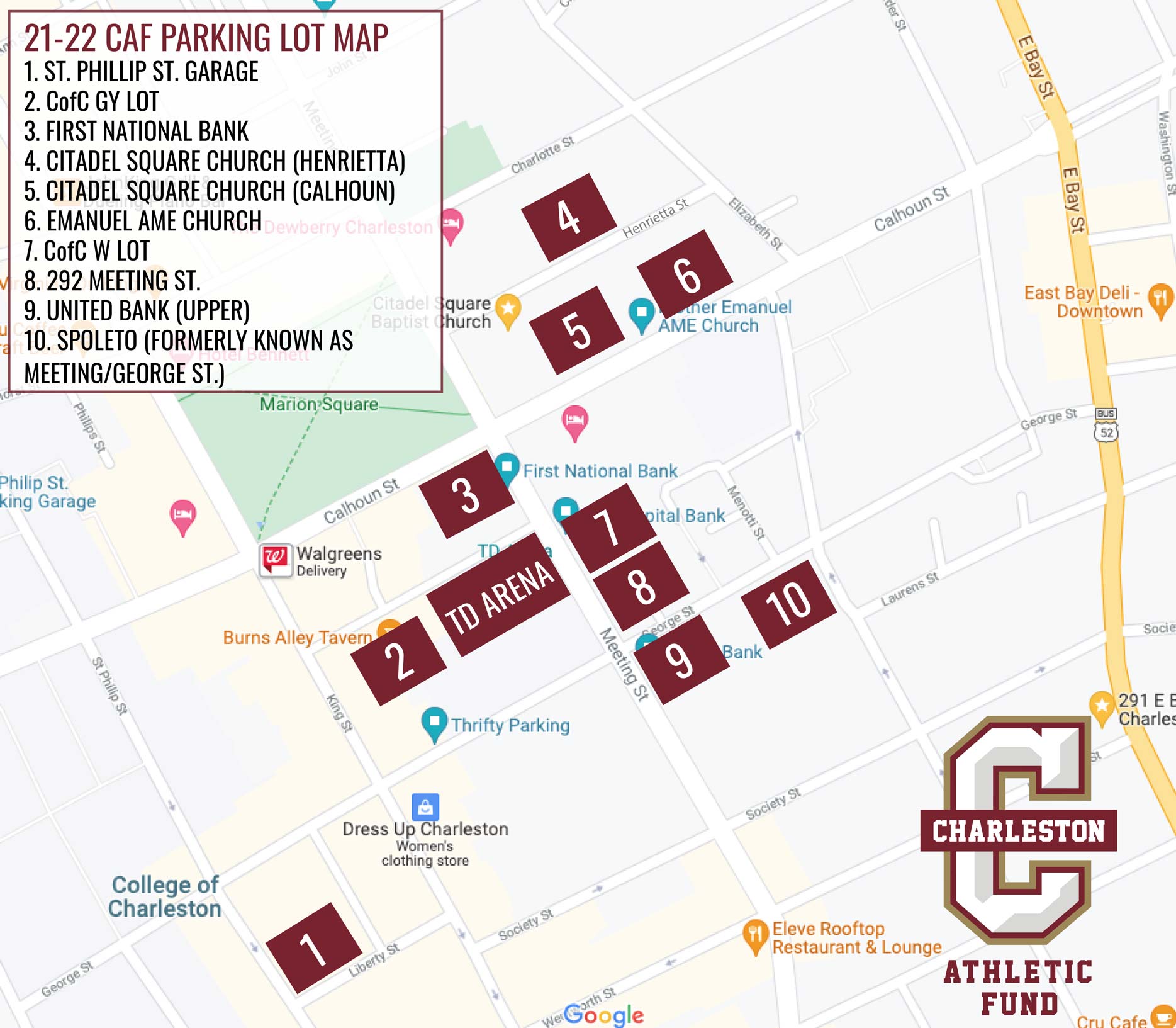 Charleston Sc Parking Garages Map | Dandk Organizer