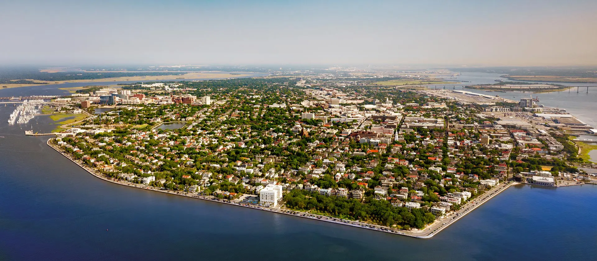 Aerial view of all of Charleston